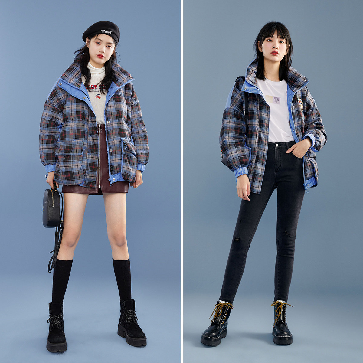 太平鸟短款面包女2019冬新款羽绒服 太平鸟喜之乐羽绒服