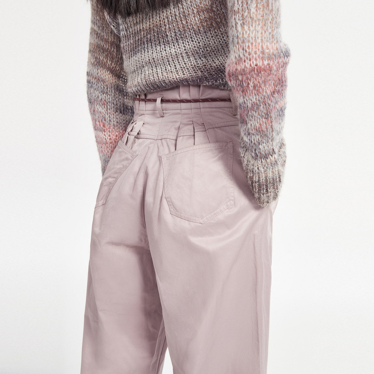 太平鸟高腰2020春季新款系腰阔腿裤 太平鸟喜之乐休闲裤