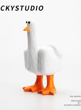 新款Duck You创意中指鸭桌面装饰个性雕像树脂工艺品摆件