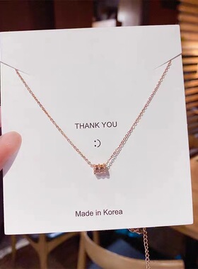 玫瑰金小蛮腰纯银锁骨链女百搭