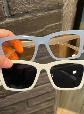 新款个性方形同款黑色素颜高级简约风墨镜女ins潮流眼镜搭配时尚