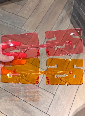 2026数字眼镜一体片墨镜装饰眼镜派对新年圣诞聚会节庆道具眼镜