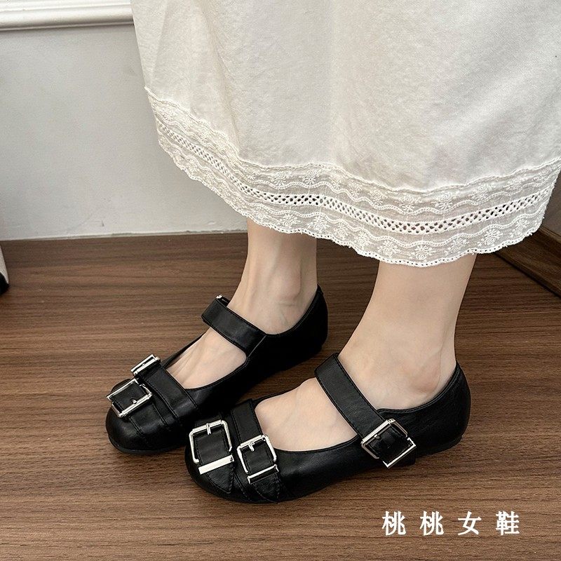 软底舒适平底小单鞋女2026年春季新款小众玛丽珍复古皮带扣豆豆鞋,淘宝优惠券,粉丝福利购,淘宝优惠卷