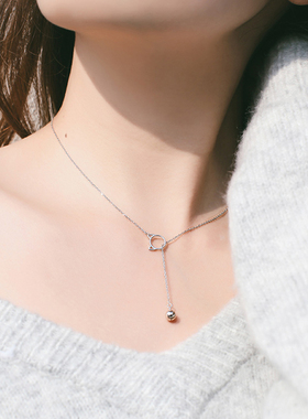 可爱软萌流苏猫咪铃铛女学生项链