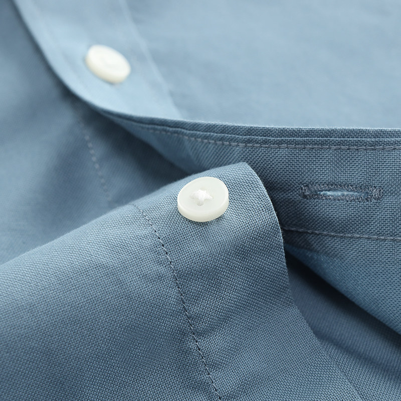 保罗秋季纯棉牛津纺纯色长袖男衬衫 矽逸服饰衬衫