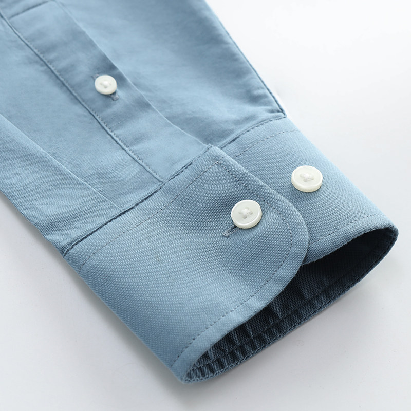 保罗秋季纯棉牛津纺纯色长袖男衬衫 矽逸服饰衬衫