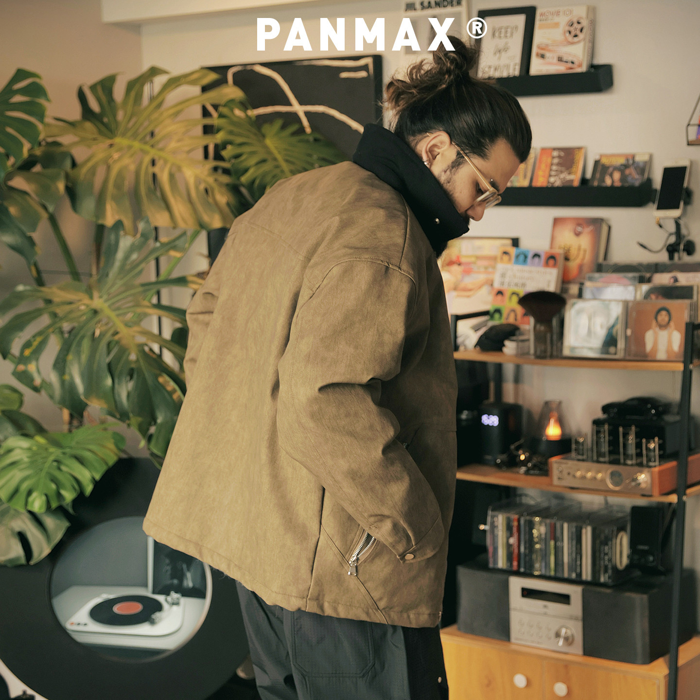 PANMAX潮牌大码男装仿羊羔绒皮夹克棉服冬复古工装棒球外套拼色,淘宝优惠券,粉丝福利购,淘宝优惠卷