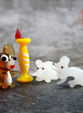 博山琉璃刺猬礼物手作桌面小摆件