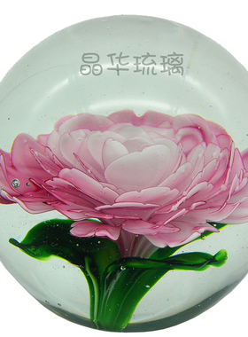 水晶壶柜台送老人琉璃花球摆件