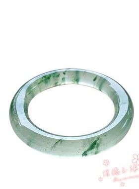 晴水飘花玉石女款圆条玉石镯子