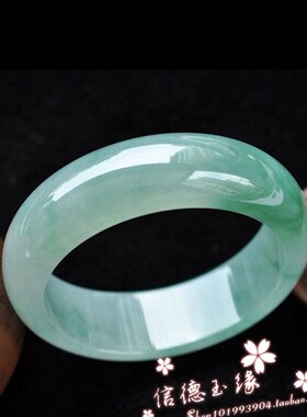 翡翠色玉石手镯冰种油青飘花玉石手镯子女款翡翠色青色玉石手镯