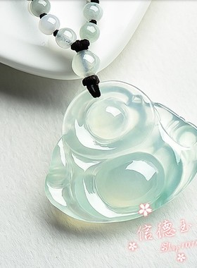 弥勒佛佛公玉石翡翠挂件玉佛女款吊坠笑佛项链玉石吊坠百搭女款