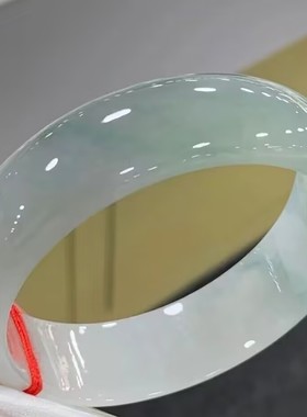 高端高冰种阳绿飘花翡色手镯豆绿晴水蓝冰玉镯玉石手镯少女款新品