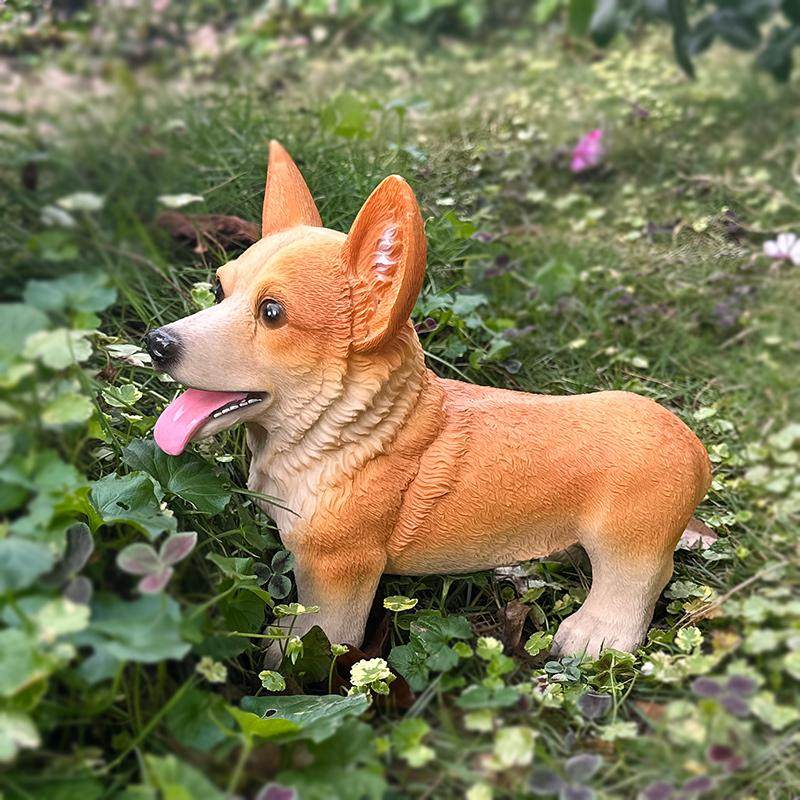 柯基狗户外摆件小黄狗桌面摆件客厅电视柜幼儿园布置花园庭院杂货,淘宝优惠券,粉丝福利购,淘宝优惠卷