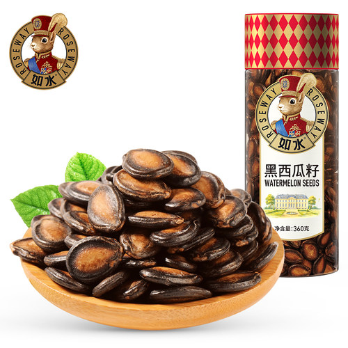 如水西瓜子360g黑西湿瓜子西瓜子罐装休闲零食罐装办公室打手任选 - 图0