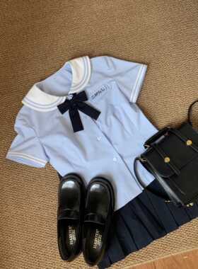 星星抱月球手作纯色jk制服蝴蝶结