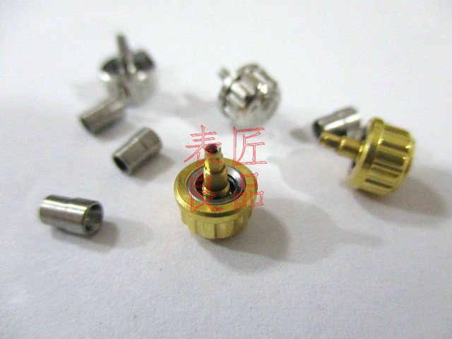 手表配件 手表零件 适用于梅花 787 把头 金色 表冠 表把 - 图0