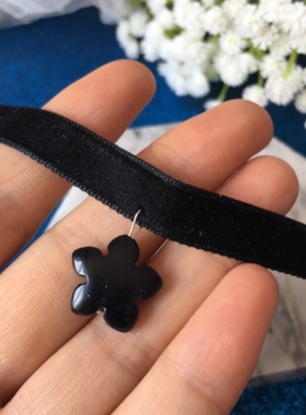 choker四叶草日韩风短款黑色项圈