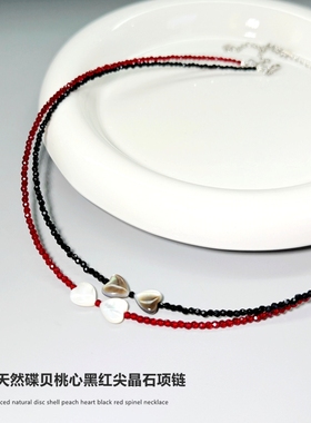 通体S925纯银桃心蝴蝶结串珠项链