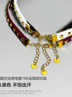 高级铆钉皮绳项圈choker颈链