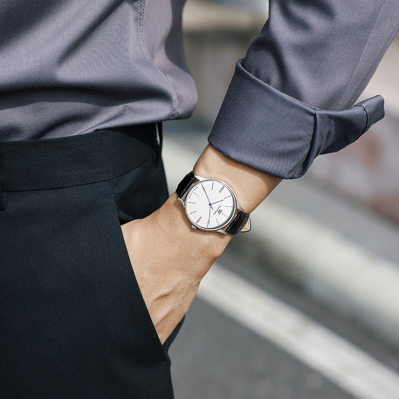 Tianwang Water Corrugated Genuine Leather Business Quartz Watch Men's Model 31331 Practical Gift for Dad on Father's Day
