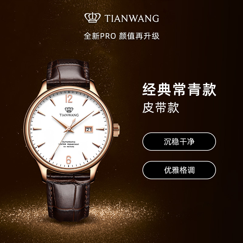 [百亿补贴]天王昆仑系列经典款手表 天王国产腕表