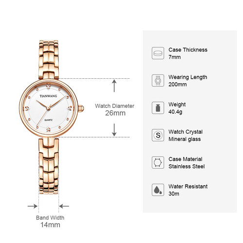 TIAN WANG Women Watches Quartz Rose Gold Watch 31387 - 图2
