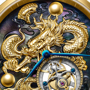 天王2024新款陀飞轮机芯自动机械18K金男士手表龙腾四海51538