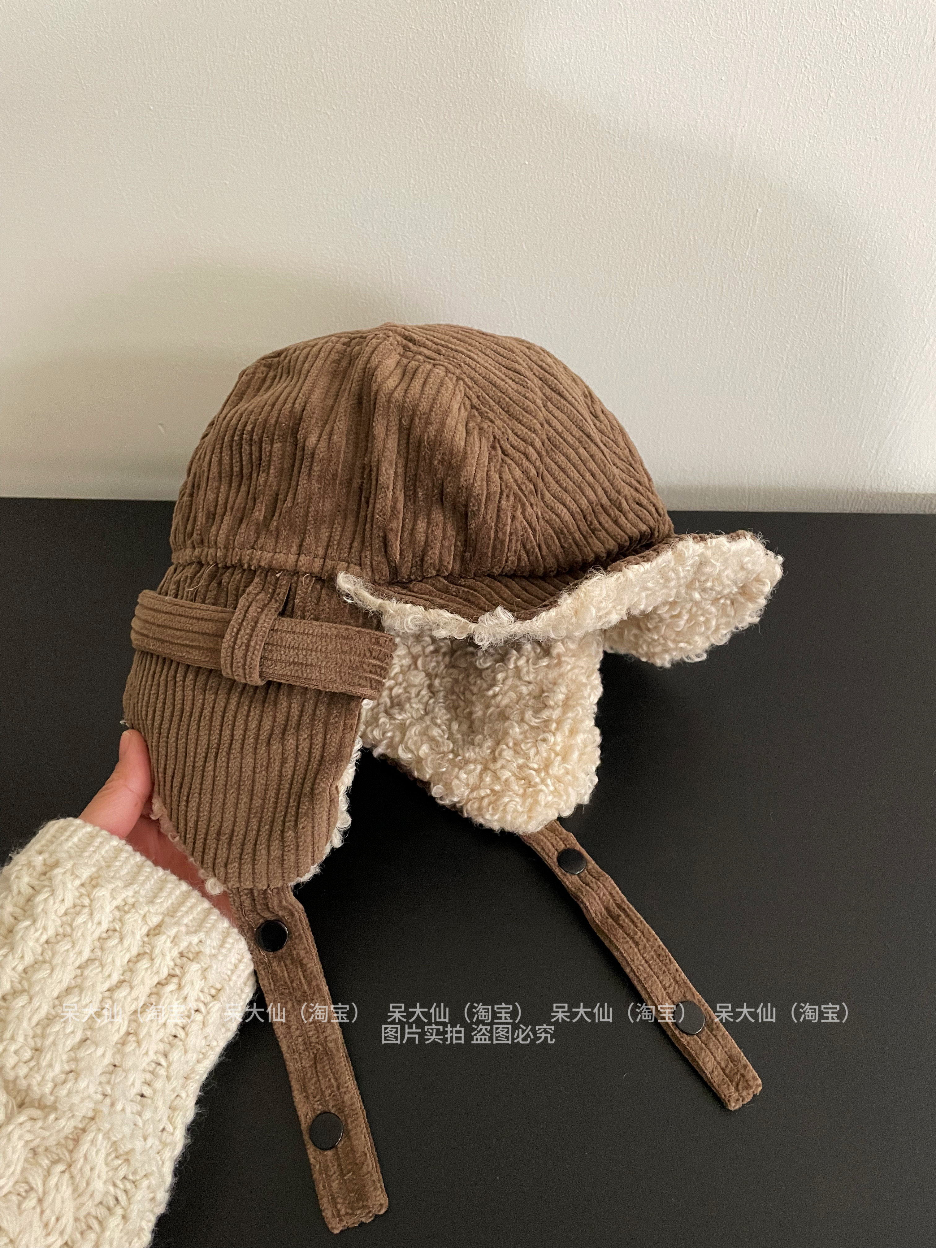 美式复古～灯芯绒雷锋帽子男女秋冬保暖护耳飞行帽日系加绒鸭舌帽,淘宝优惠券,粉丝福利购,淘宝优惠卷