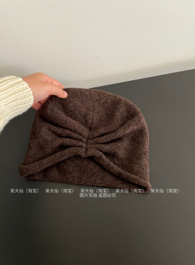大弹力～休闲慵懒堆堆帽子女秋冬季翻边褶皱冷帽显脸小毛线针织帽