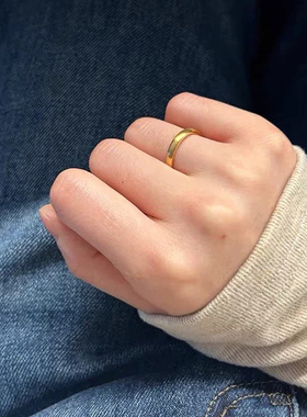 钛钢戒指 简约哑光素圈戒指女轻奢时尚经典食指环万福素戒不掉色