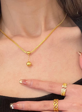 钛钢项链  小众设计有球必应蛇骨项链女高级感气质锁骨链不褪色