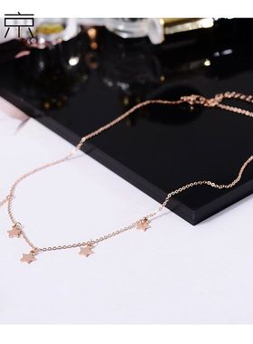 钛钢项链 韩京五角星流苏项链女锁骨链网红潮个性颈链脖子饰品