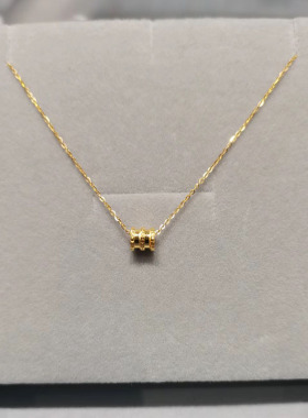 钛钢镀18k金小蛮腰项链女不掉色