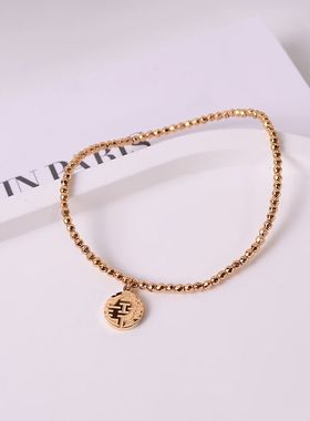 钛钢手链 蹦迪珠福牌手链女星河闪亮手环百搭不掉色时尚手饰品