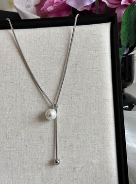 钛钢项链 轻奢小众高级感冷淡风毛衣链女秋冬长款项链气质配饰