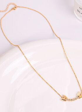 钛钢项链 磨砂蝴蝶项链女轻奢小众设计2025年新款锁骨链不褪色