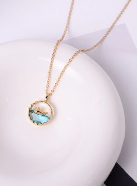 钛钢项链 海豚项链女轻奢小众气质简约设计感锁骨链不掉色饰品