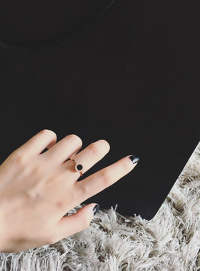 钛钢镀18K玫瑰金女环尾褪色戒指