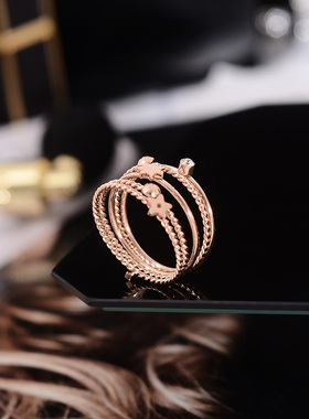 韩国食指装饰钛钢戒指女时尚个性