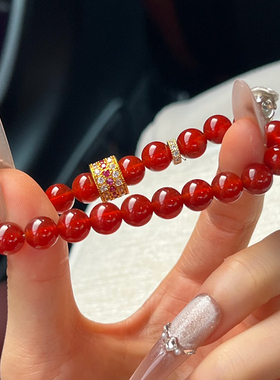 铜合金手链 新年红色路路通小蛮腰手链女轻奢精致高级感手串配饰