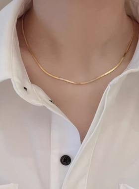 钛钢项链 气质百搭项链女蛇骨链锁骨链小众设计感简约配饰不掉色