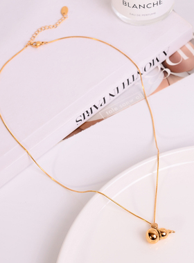 钛钢项链 福字葫芦蛇骨项链女小众精致设计感显气质福禄锁骨链