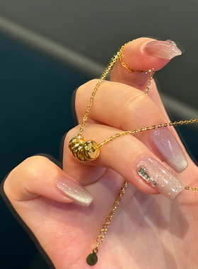 钛钢项链 百搭钱币盘缠秤砣项链女时尚简约小众锁骨链不掉色