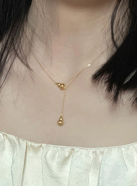 钛钢项链 双葫芦福禄双全项链女百搭锁骨链气质轻奢配饰不掉色
