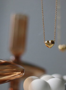 钛钢金色小爱心项链女ins轻奢
