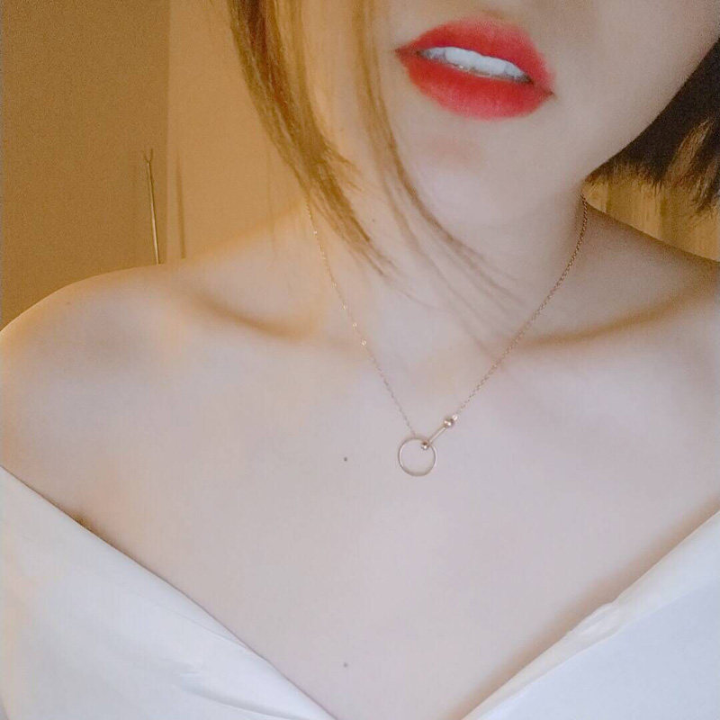 欧美简约圆圈网红项链女款潮ins锁骨链性感钛钢彩金装饰品不褪色