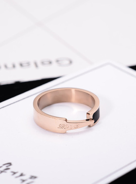欧美玫瑰金钛钢戒指环日韩版潮