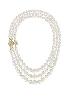 西太后同款三层珍珠磁吸扣土星项