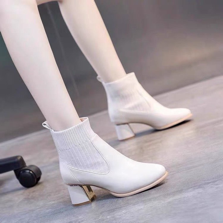 品牌真皮靴子女2022年秋冬新款粗跟中跟深口皮鞋英伦高跟鞋马丁靴,淘宝优惠券,粉丝福利购,淘宝优惠卷